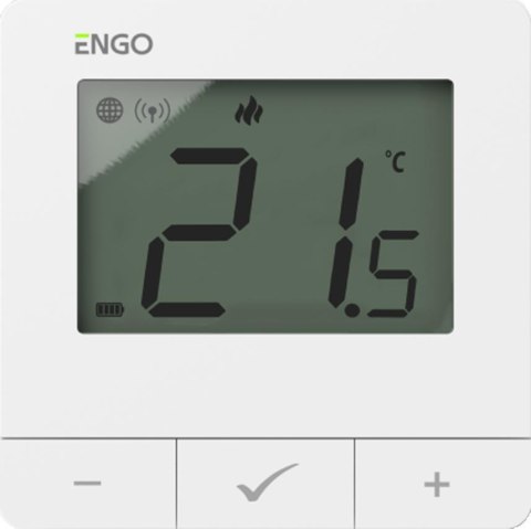 ENGO Controls E20i-W - Regulator temperatury, bezprzewodowy, bateryjny, Wi-Fi, Internetowy, biały, 868MHz