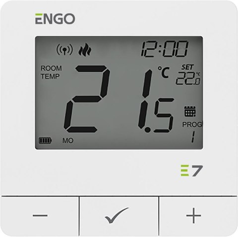 ENGO Controls E7-RFW - Programowany, bezprzewodowy regulator temperatury, biały