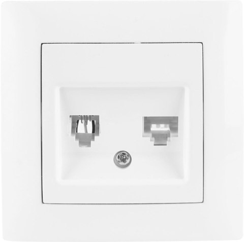 Gniazdo telefoniczno-komputerowe VCX WESA LC 42 Biały Gniazdo telefoniczno-komputerowe VCX WESA LC 42 Biały