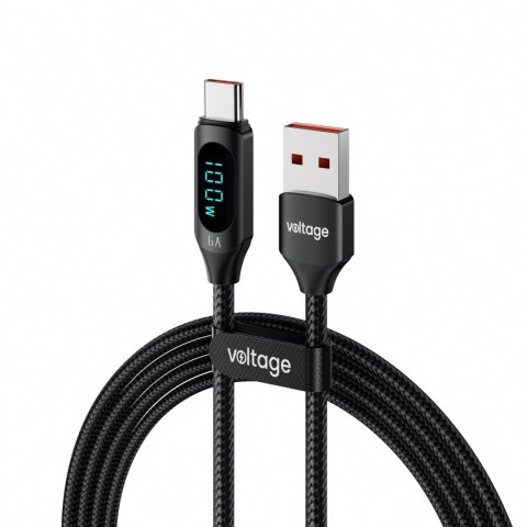 Kabel USB-A / USB-C Voltage PowerDisplay 66W 100cm czarny
