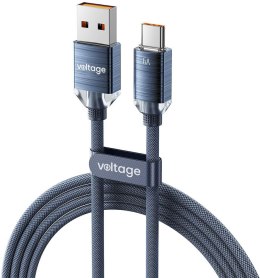 Kabel USB-A / USB-C Voltage PureCrystal 66W 100cm niebieski