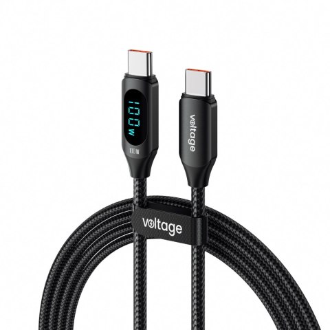 Kabel USB-C / USB-C Voltage PowerDisplay 100W PD 100cm czarny