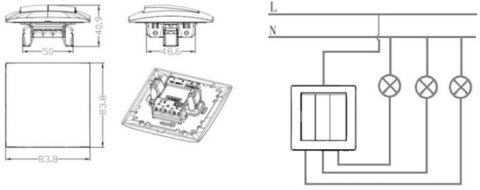 Łącznik potrójny VCX WESA LC 17 Biały Łącznik potrójny VCX WESA LC 17 Biały