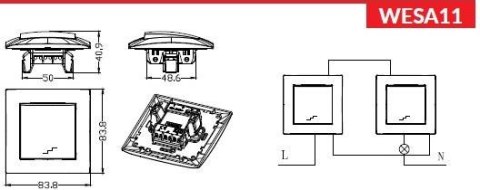 Łącznik schodowy VCX WESA LC 11 Czarny Łącznik schodowy VCX WESA LC 11 Czarny