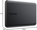 Dysk Zewnętrzny TOSHIBA CANVIO BASICS 2.5inch 2TB External HDD USB 3.2 Gen 1 black