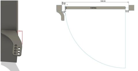 Uchwyty MOD.100/12/36 na słupek do napędów z otworami 12mm: CAME, ROGER, FAAC, Genius, DTM, Proxima, Hato, Tousek itd.