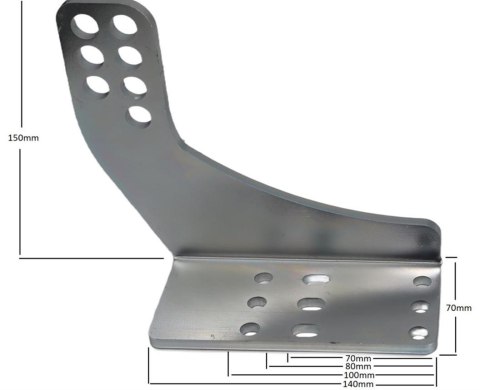 Uchwyty MOD.12/90 poza słupek do napędów z otworami 12mm: CAME, ROGER, FAAC, Genius, DTM, Proxima, Hato, Tousek itd.