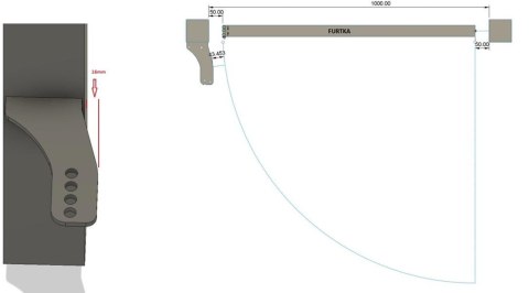 Uchwyty MOD.80/10/16 na słupek do napędów z otworami 10mm: Beninca, NICE, BFT Athos, DEA itd.