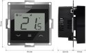 ENGO Controls E55-B - Regulator temperatury do ramki 55x55, 230V, czarny, Internetowy, Wi-Fi
