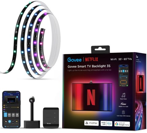 Govee H6098 Envisual TV Backlight Netflix Co-branding Version Taśma LED podświetlenie dla TV 55-65 cali, RGBIC, Wi-Fi+Bluetooth