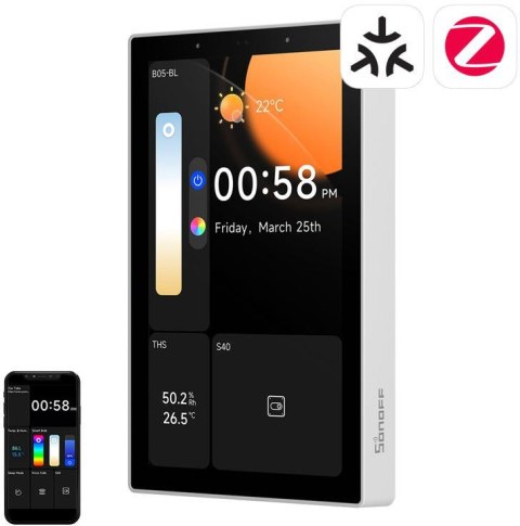Panel sterowania WiFi/Bluetooth/ZigBee Matter SONOFF NSPanel Pro 120 (biały) NSPanel120PW