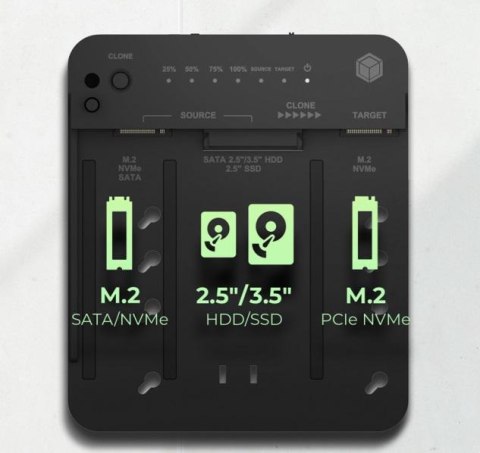 Stacja klonująca i dokująca IcyBox IB-2913MCL-C31 dla M.2 NVMe SSD i HDD