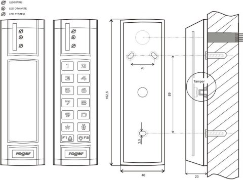 Kontroler dostępu ROGER PR312EM-BK