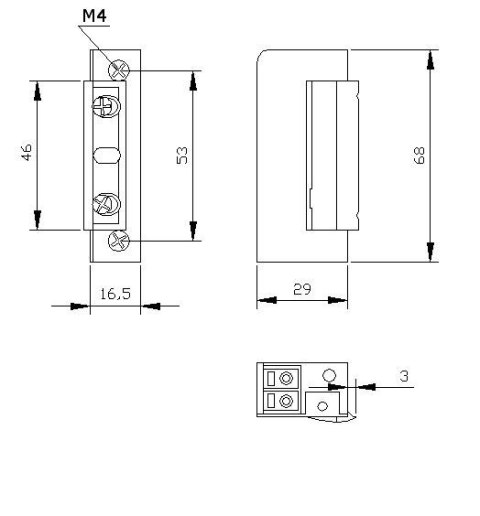 ZACZEP ELEKTRA R5 Z BLOK. SYMETR. wąski 16,5mm