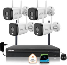 Zestaw monitoringu IP Dahua 4 Kamery WI-FI 3MPx smart podwójne oświetlenie LED IR do 30m
