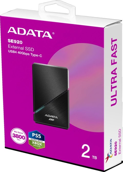Dysk SSD Adata SE920 2TB USB4C 3800/3700 MB/s czarny