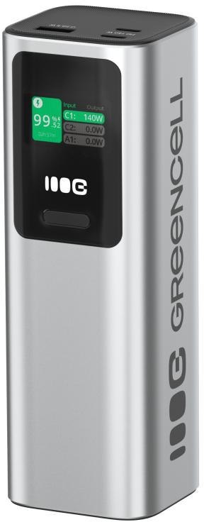POWERBANK Greencell PowerPlay Ultra 25200mAh SZYBKIE ŁADOWANIE 140W 2x USB-C PD 1x USB-A
