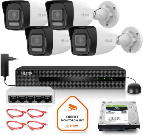 Zestaw monitoringu Hilook 4 kamery IP IPCAM-B8-30DL z dyskiem 2TB