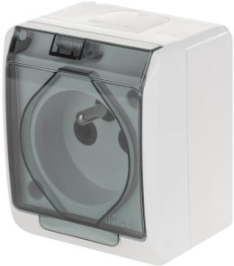 Hermes Gniazdo hermetyczne pojedyncze natynkowe z uziemieniem 16A IP44 z klapką dymną GNT 0321-01