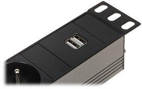 Listwa zasilająca 6 gniazd Schuko PD-6/R-USB