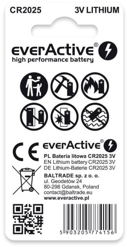 Bateria CR2025 everActive (blister 2 szt.)
