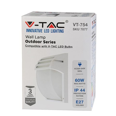 Kinkiet ogrodowy V-TAC szkło biały mat VT-754