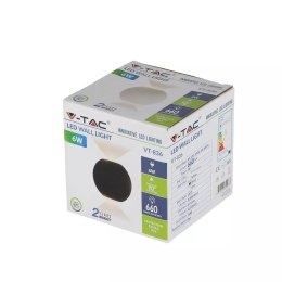 Kinkiet ścienny V-TAC 6W LED czarny okrągły IP65 VT-836 3000K 660lm