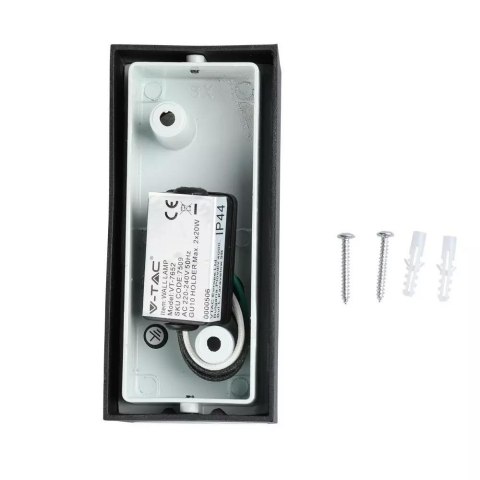 Kinkiet ścienny V-TAC GU10 aluminium okrągły czarny góra dół IP44 VT-7652