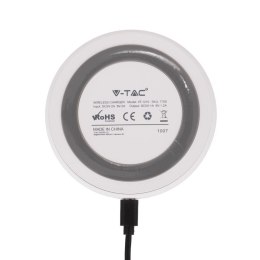 Ładowarka indukcyjna bezprzewodowa 5A 10W biała okrągła V-TAC VT-1210