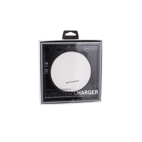 Ładowarka indukcyjna bezprzewodowa 5A 10W biała okrągła V-TAC VT-1210