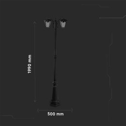 Latarnia ogrodowa V-TAC 2XE27 1990mm IP44 czarny VT-739