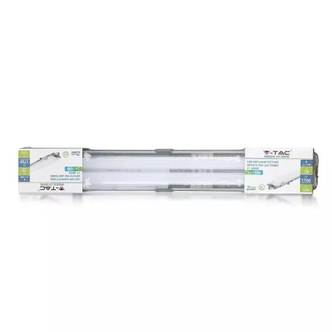 Oprawa hermetyczna LED V-TAC PC/PC 150cm (2 x 22W) (tuby LED w zestawie) VT-15022 6400K 4000lm