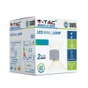 Oprawa ścienna V-TAC 12W LED góra dół regulowana chip BRIDGELUX szary kwadrat IP65 VT-759-12 4000K 1100lm