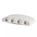 Oprawa ścienna góra dół V-TAC 8W LED biała IP54 VT-848 4000K 800lm