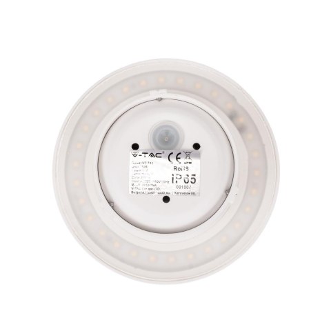Oprawa ścienna kinkiet 6W V-TAC BRIDGELUX biały okrągły IP65 VT-741 4000K 660lm