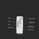 Projektor LED solarny V-TAC 50W czarny IP65 pilot timer VT-300W 4000K 4200lm