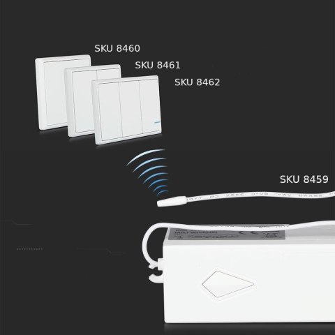 Przełącznik bezprzewodowy potrójny IP54 do SKU 8458 8459 V-TAC VT-5133