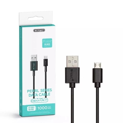 Przewód micro USB V-TAC 1M czarny seria pearl VT-5301