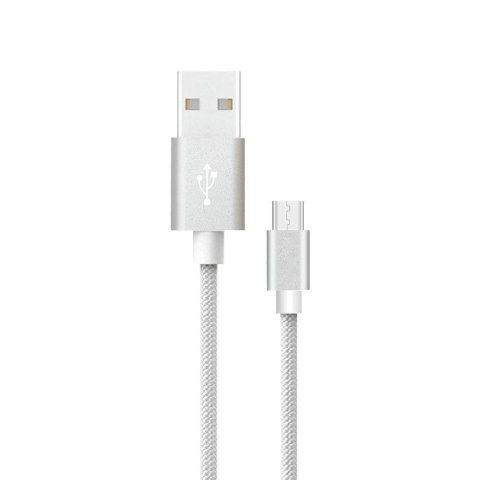 Przewód micro USB V-TAC 1M srebrny seria platinum VT-5331