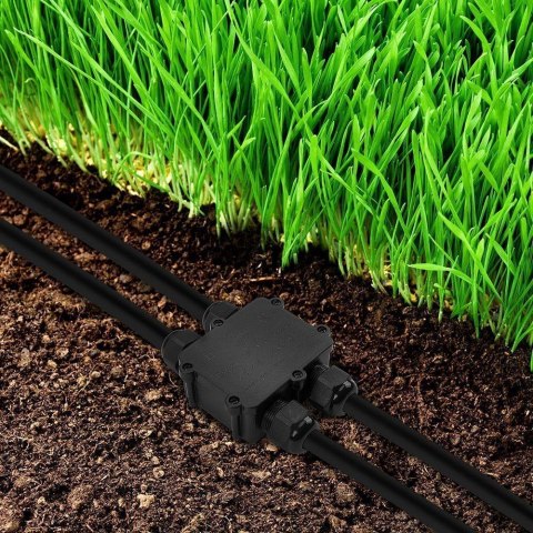 Puszka złączka mufa hermetyczna 4x4Pin czarna 0.5-4mm2 średnica przewodu 8-12mm IP68 V-TAC VT-871