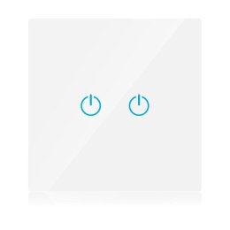 Włącznik szklany smart WI-FI V-TAC podwójny biały Amazon Alexa Google Home Nest VT-5004