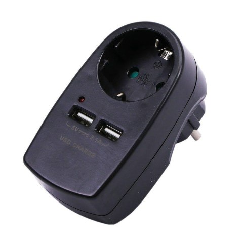 Adapter do gniazda 2x USB 2,1A V-TAC czarny VT-1044