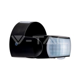 Czujnik ruchu V-TAC ścienny czarny 180st/360st IP65 VT-8093