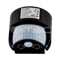 Czujnik ruchu V-TAC ścienny czarny 180st/360st IP65 VT-8093