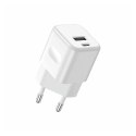 Ładowarka USB V-TAC szybka 20W biała mini dual USB type-A type-C VT-5320-W