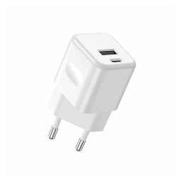 Ładowarka USB V-TAC szybka 20W biała mini dual USB type-A type-C VT-5320-W
