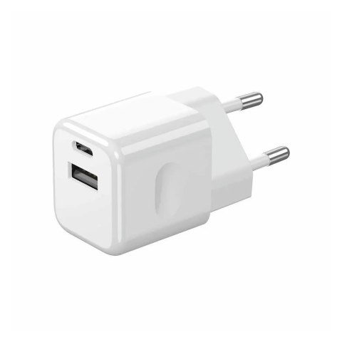 Ładowarka USB V-TAC szybka 30W biała mini dual USB type-A type-C VT-5330-W