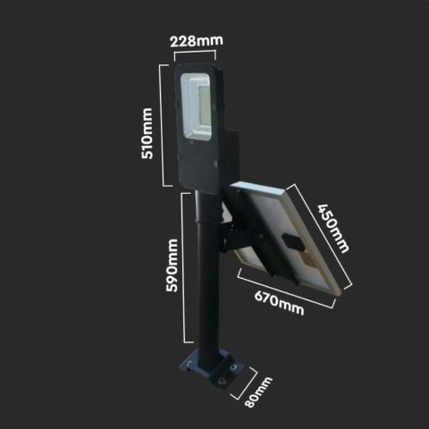 Naświetlacz oprawa uliczna solarna V-TAC 50W LED IP65 VT-ST200 6000K 4000lm