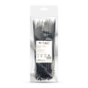 Opaski zaciskowe V-TAC 2.5x200mm czarna 8kg Nylon66 (opak. 100szt)