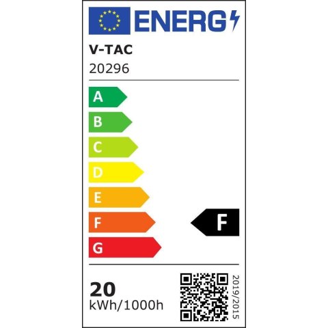 Projektor LED V-TAC 20W SAMSUNG CHIP czujnik ruchu biały przewód 1M VT-128S-1 4000K 1510lm 5 lat gwarancji